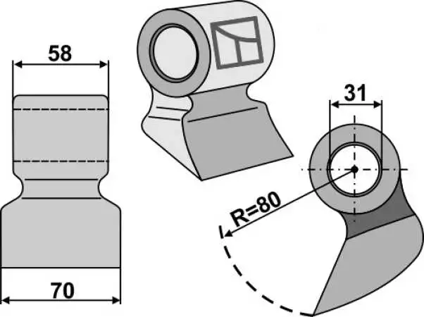 Hammerschlegel 70x58mm